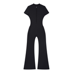 Women’s Tight Flared Leg Quarter-Zip Jumpsuit
