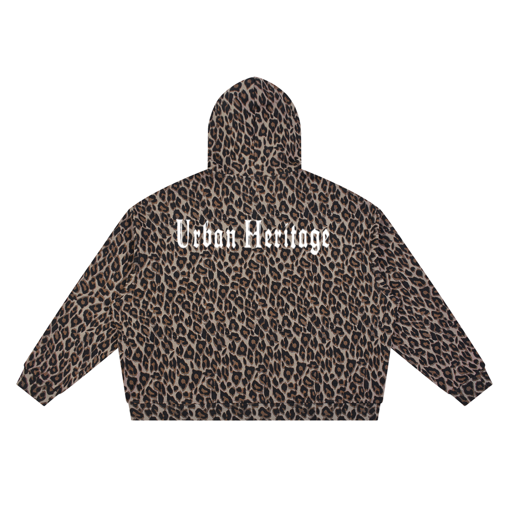 Unisex Leopard Full Zip Hoodie