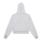 Fleeced Zip-Up Cropped Hoodie