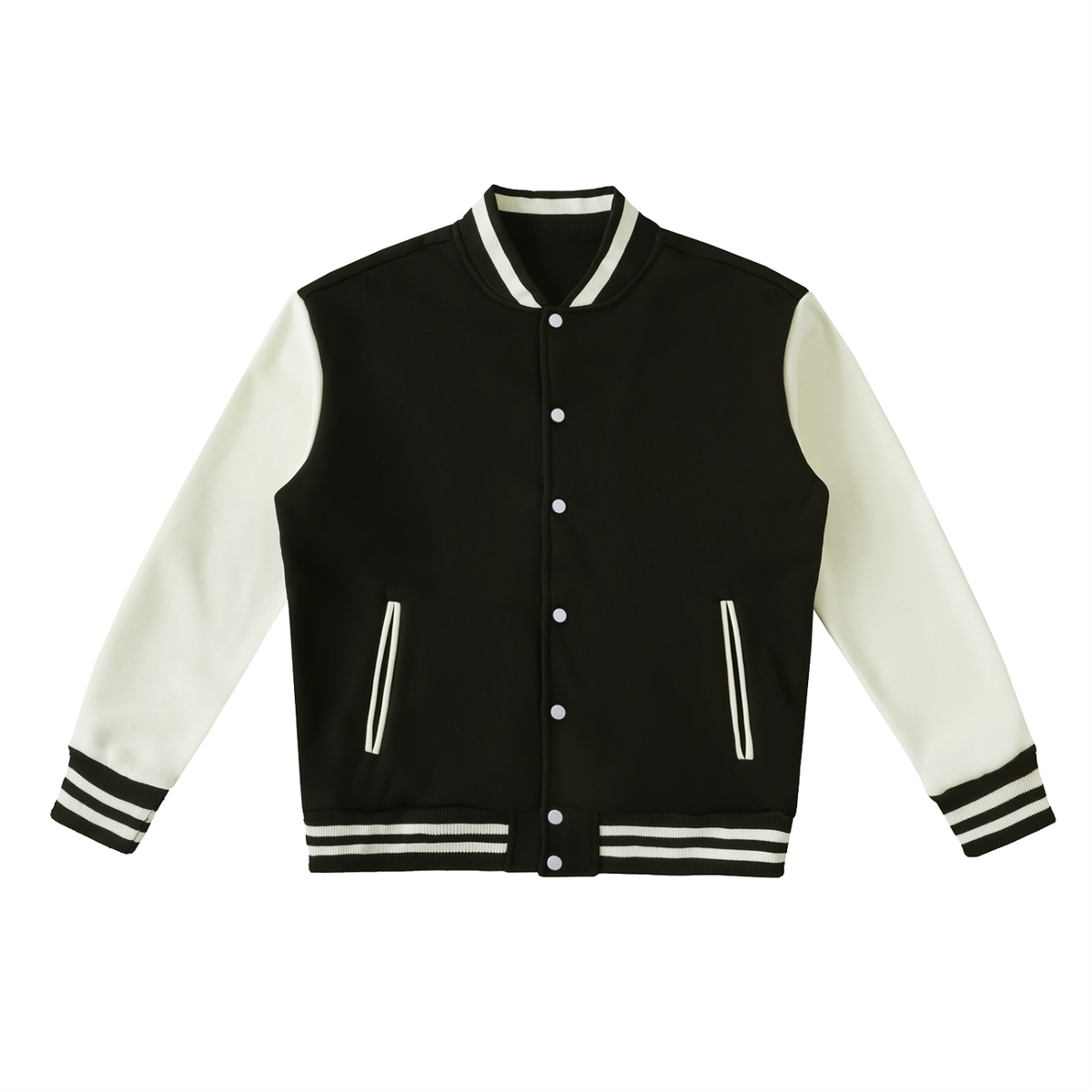 Two-Tone Fleeced Varsity Jacket