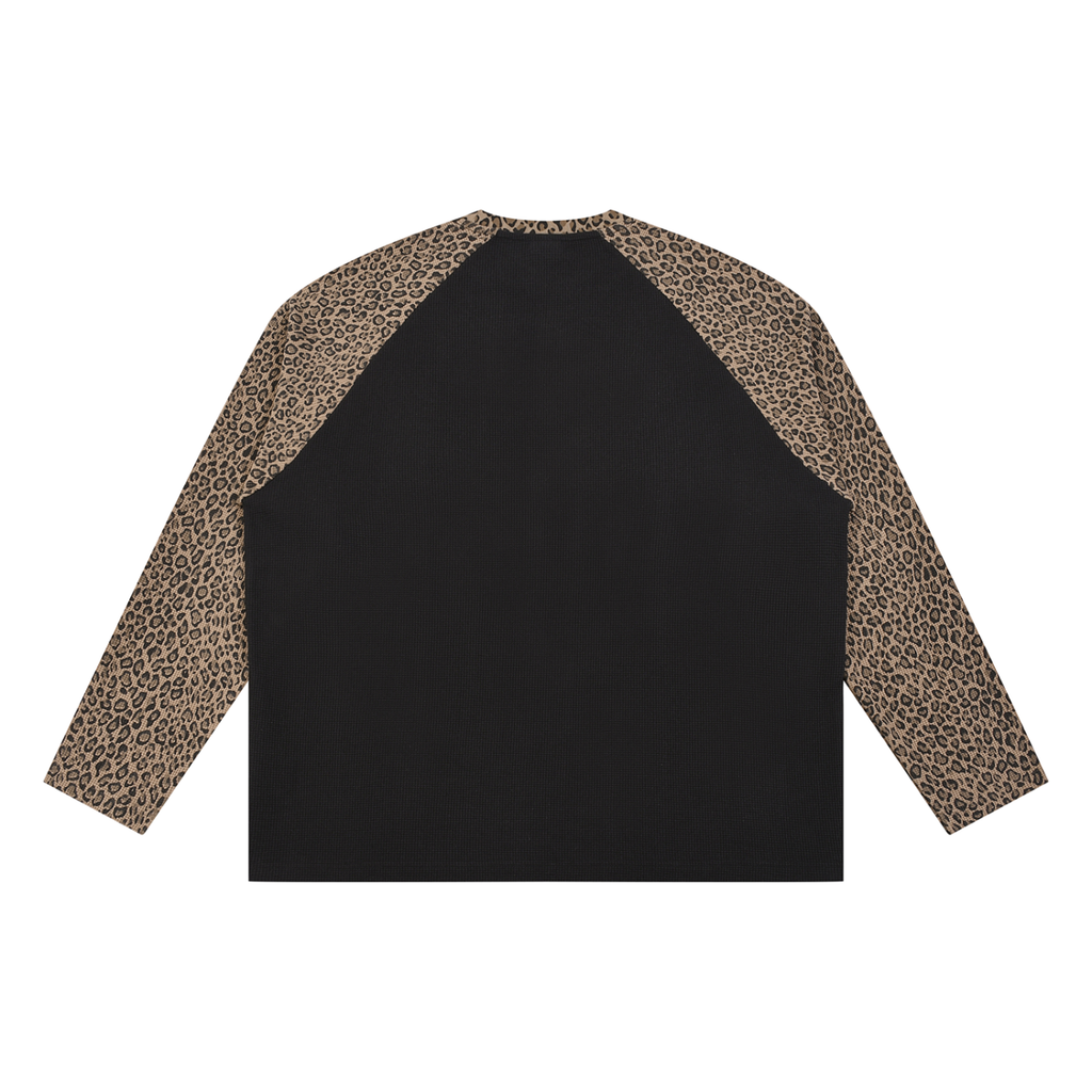 Unisex Leopard Panel Waffle T-Shirt