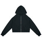 Cropped Zip-Through Hoodie