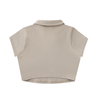 V-Neck Lapel Crop Top