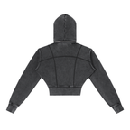 Vintage Washed Cropped Fleece Hoodie