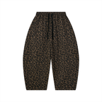 Unisex Leopard Barrel Leg Sweatpants