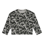 Unisex Camo Waffle Raw Edge T-Shirt