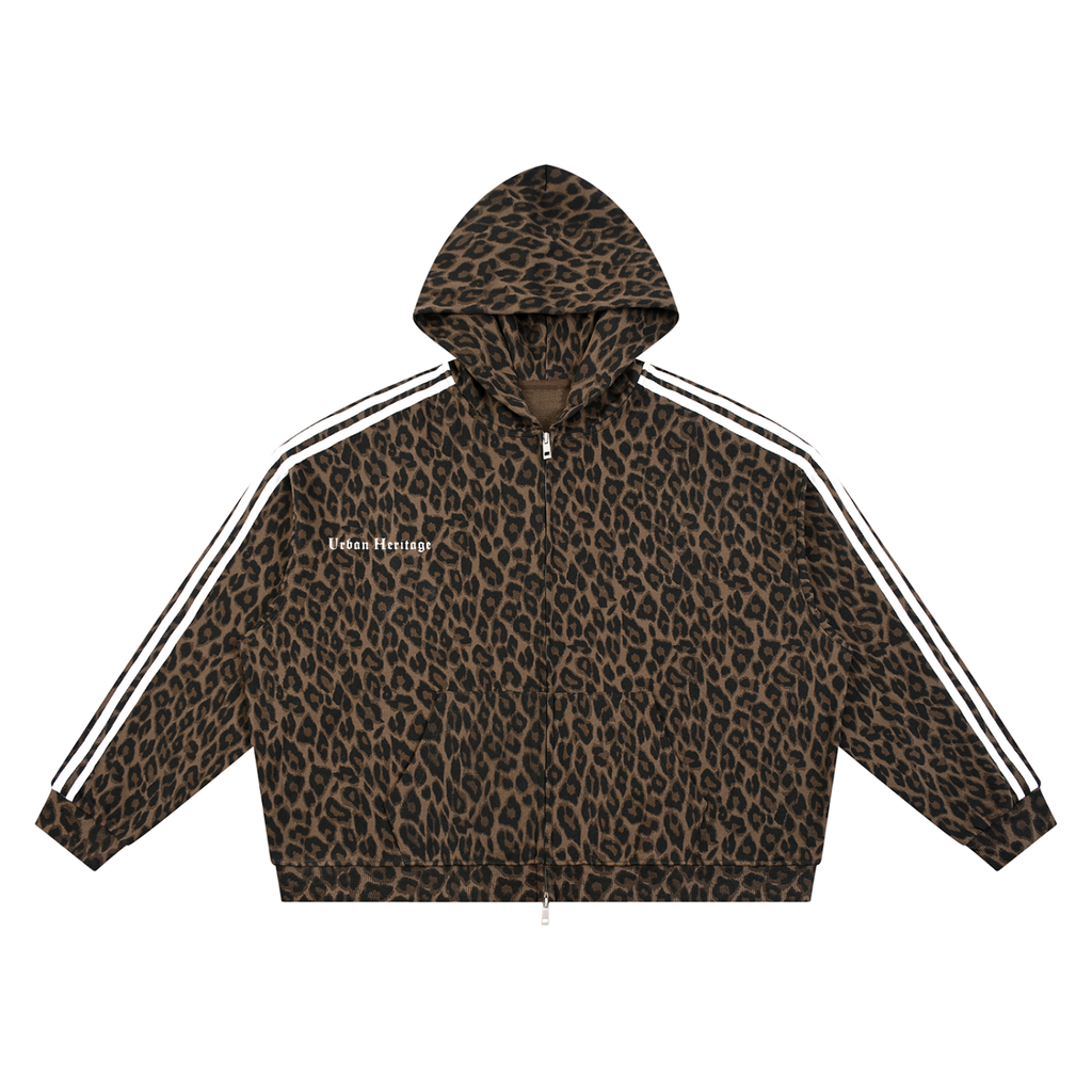Unisex Leopard Full Zip Hoodie