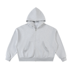 Fleeced Full-Zip Boxy Hoodie