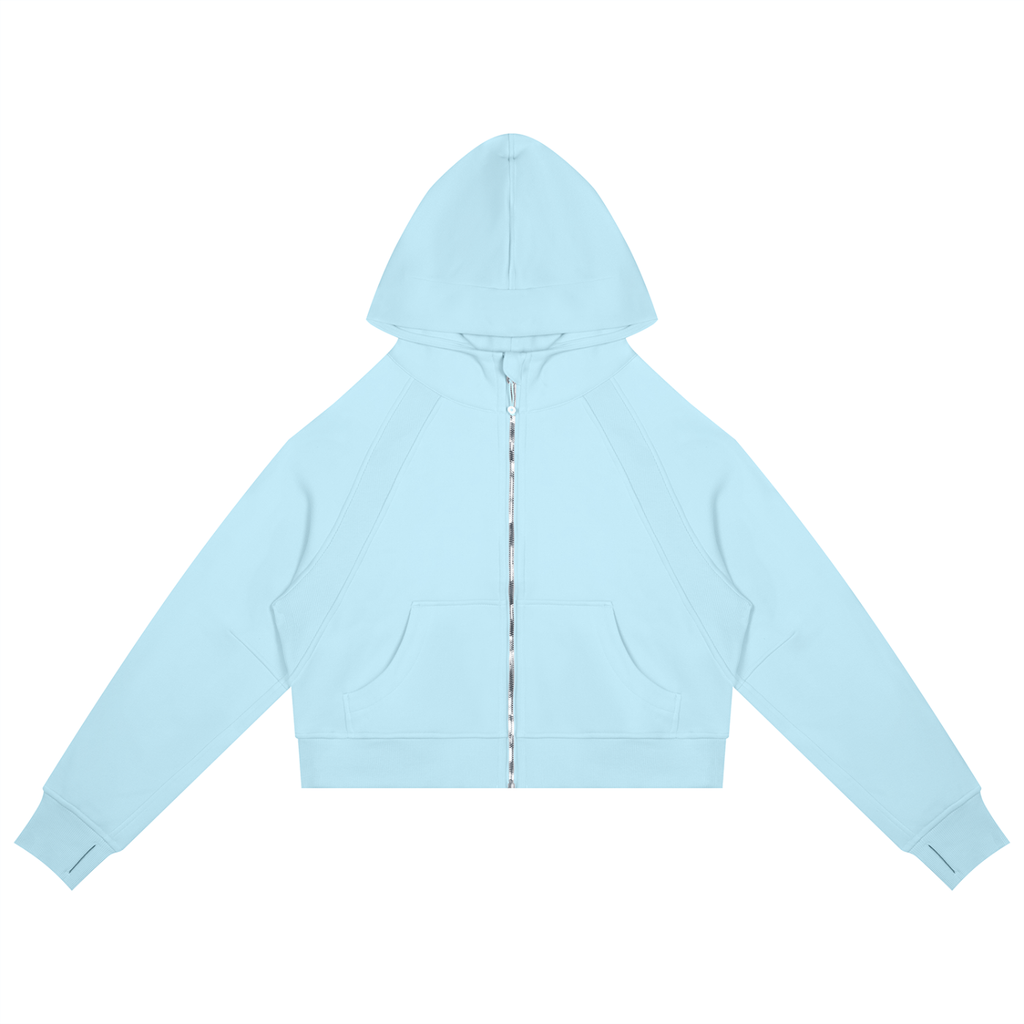 Cropped Zip-Through Hoodie