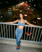 Women's Faux Denim Sports Bra