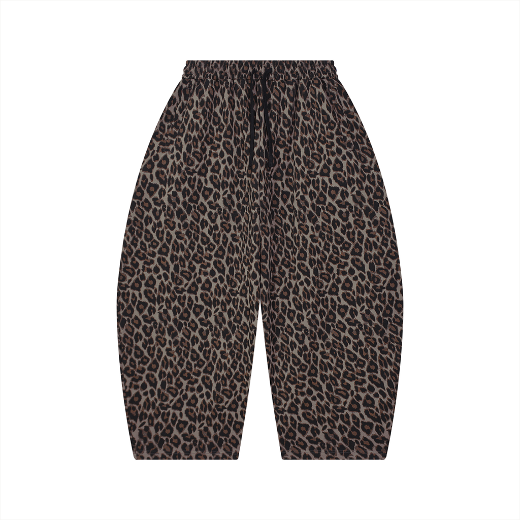 Unisex Leopard Barrel Leg Sweatpants