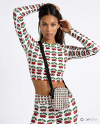 Long-sleeve crop top
