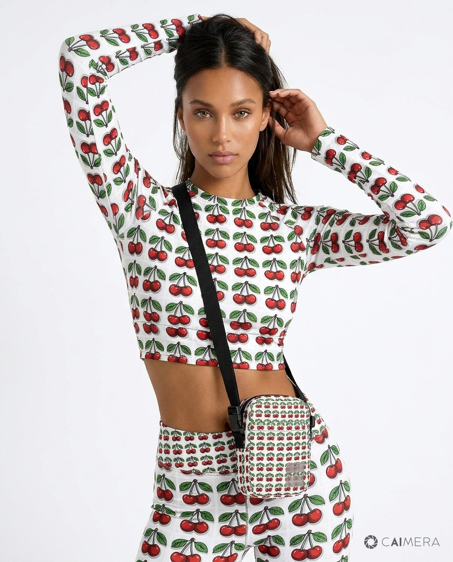 Long-sleeve crop top