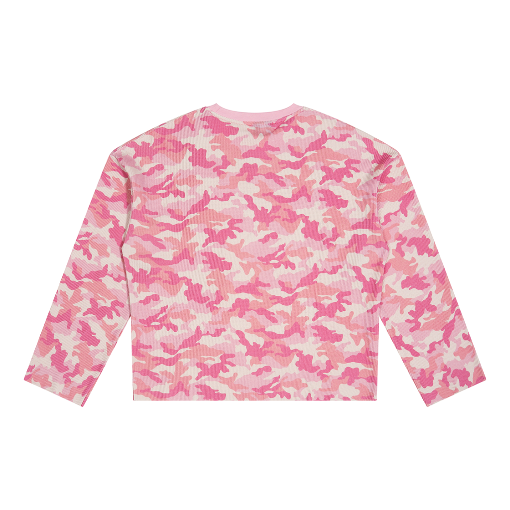 Unisex Camo Waffle Raw Edge T-Shirt