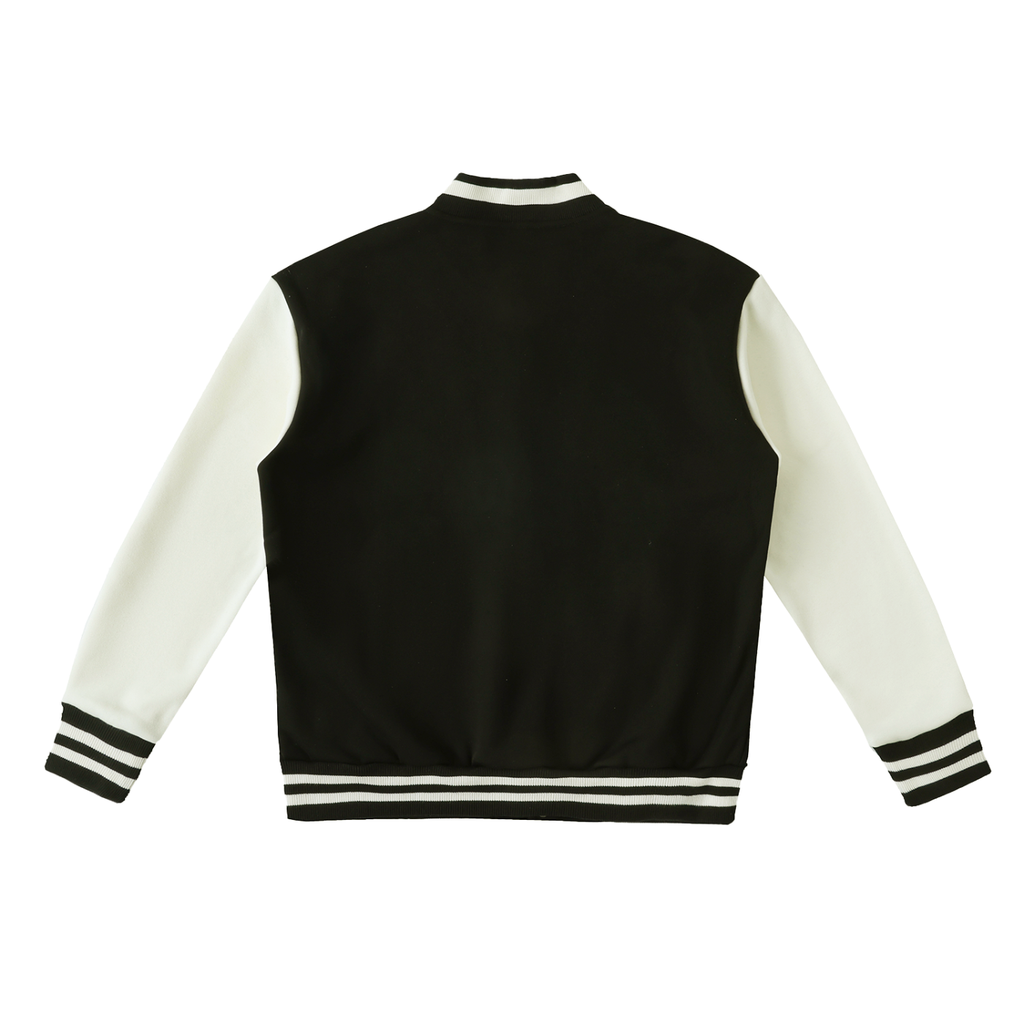 Two-Tone Fleeced Varsity Jacket