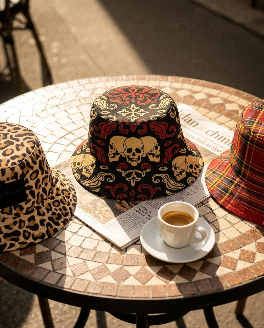 Reversible animal print bucket hat