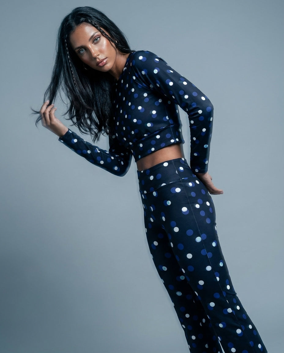 Recycled long-sleeve crop top