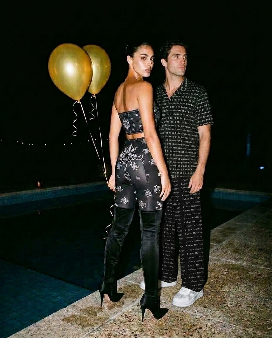 All-over print unisex wide-leg pants